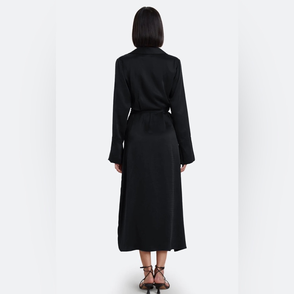 NWT Bec + Bridge Amber Long Sleeve Wrap Maxi Dress size US 4 small Black silk - Picture 5 of 9